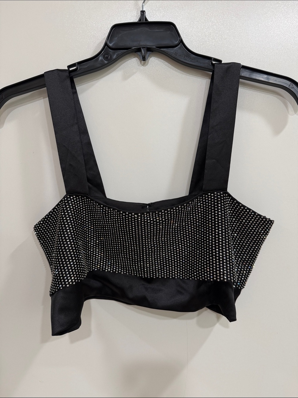 Forever 21 Black Rhinestone-Embellished Crop Bustier